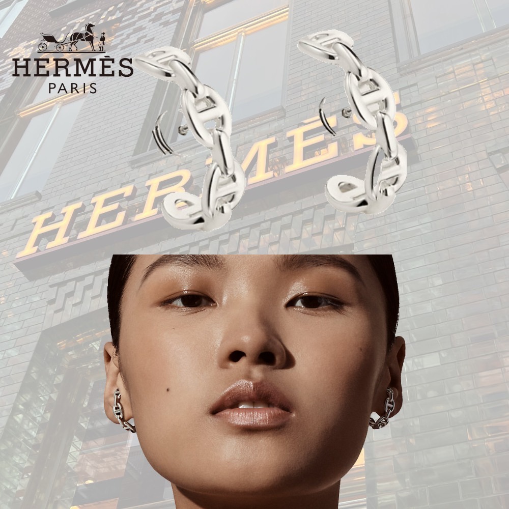 【プレゼントに◎】HERMES シェーヌダンクルアンシェネ ピアス