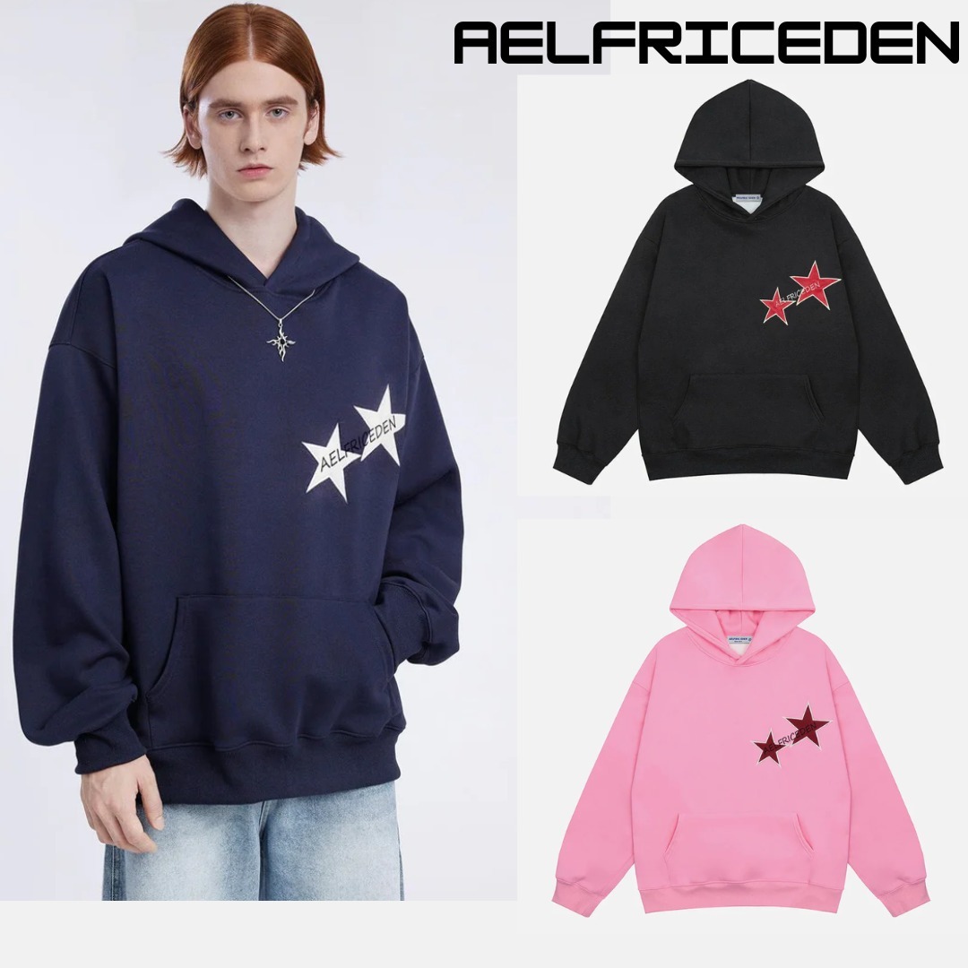 Aelfric Eden スター プリント カラーコントラスト パーカー