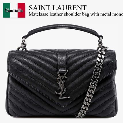 Saint Laurent Shoulder Bags COLLEGE MEDIUM IN MATELASSÉ LEATHER