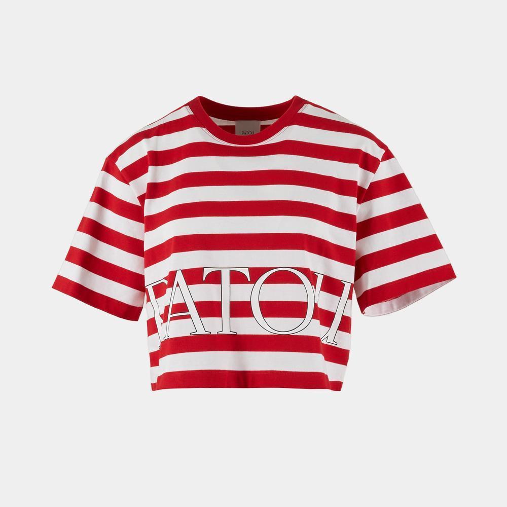 PATOU オーガニックコットン パトゥ ボクシーストライプ Tシャツ
