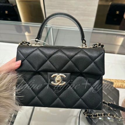 CHANEL Handbags Casual Style Calfskin 2WAY Plain Leather Party Style