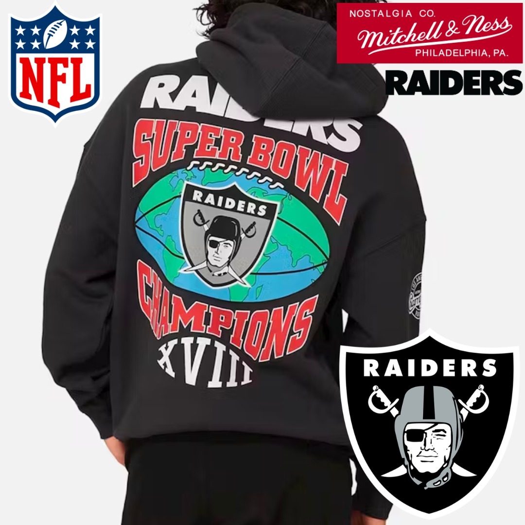 【US限定】Mitchell & Ness Las Vegas Raiders World Hoodie