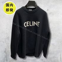 CELINE oversized celine sweater in ribbed wool