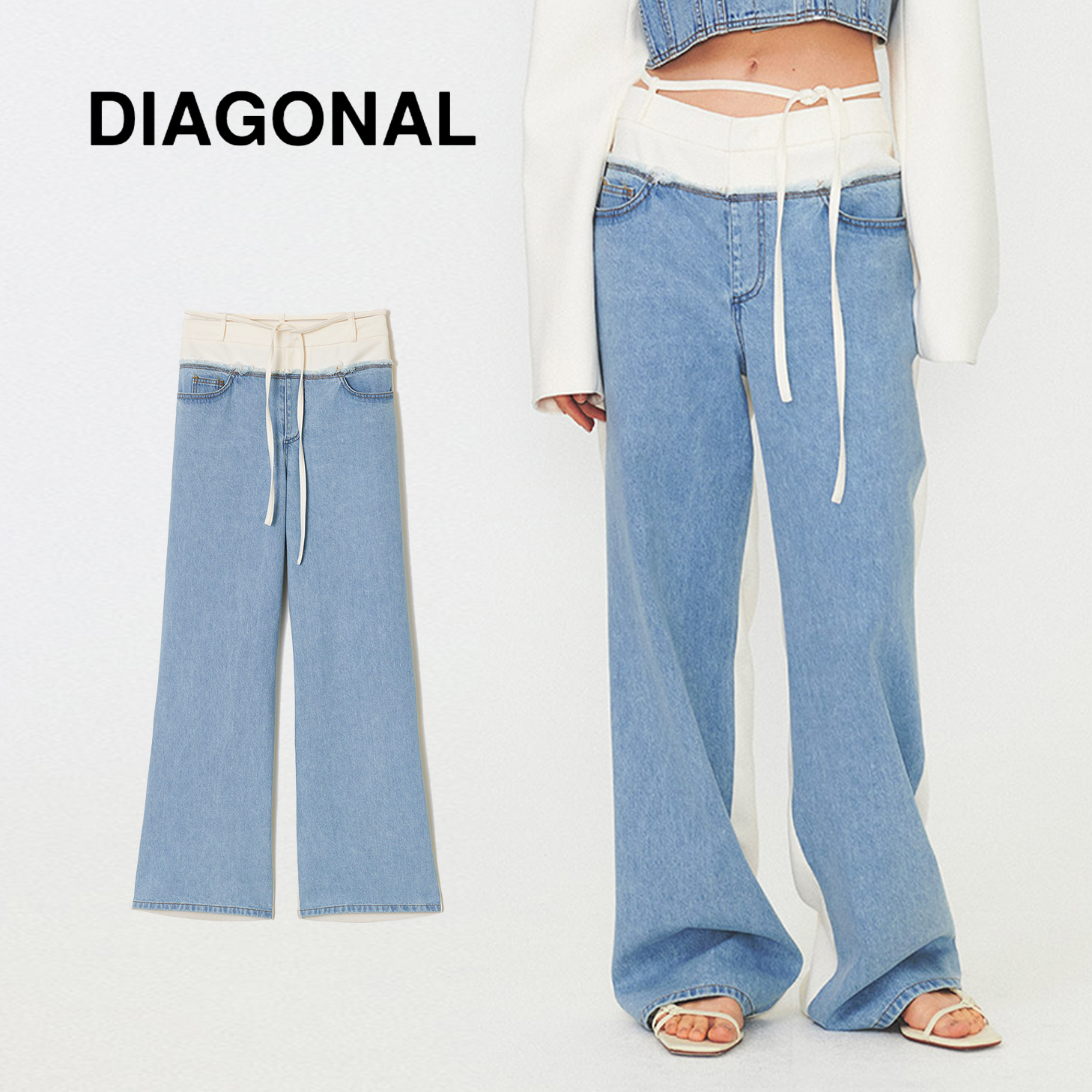 デニム・ジーパン DIAGONAL : 24SS / DENIM MIXED TROUSERS