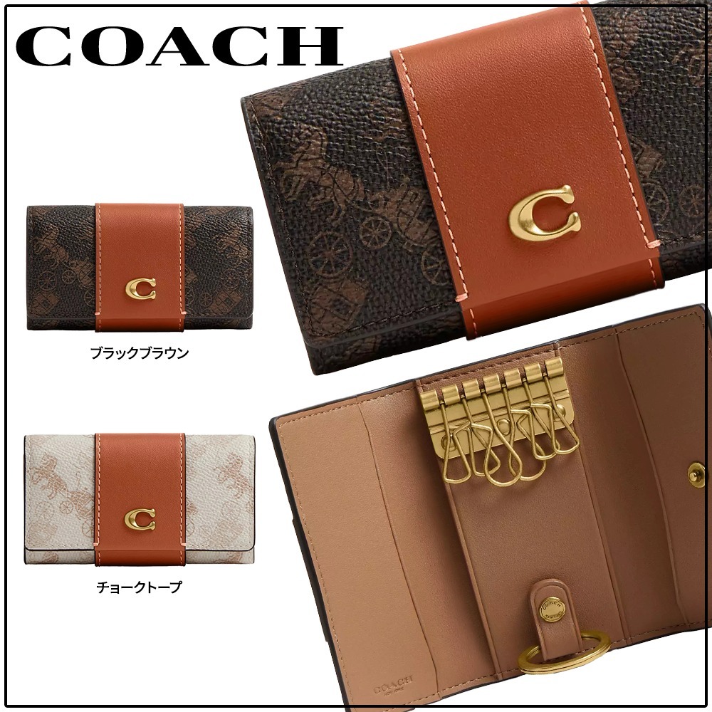 国内即発【COACH】6リングキーケース・ホースアンドキャリッジ