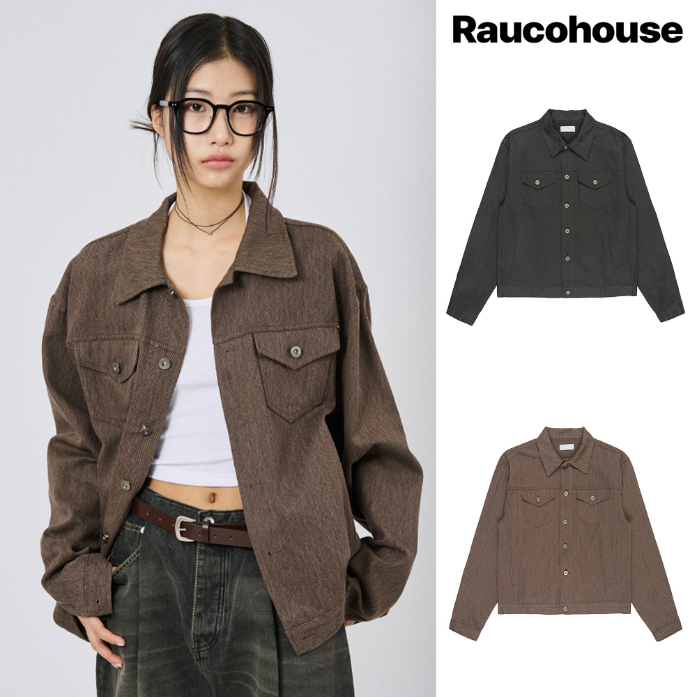 【Raucohouse】Cosmic back flap trucker jacket