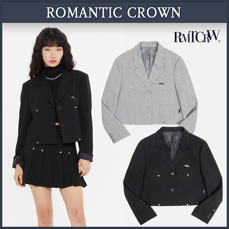 【ROMANTIC CROWN】24SS★シャイニング ロゴ クロップ ブレザー