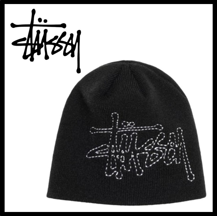 ★関税込★Stussy★SKULLCAP BASIC LOGO STITCH★BLACK
