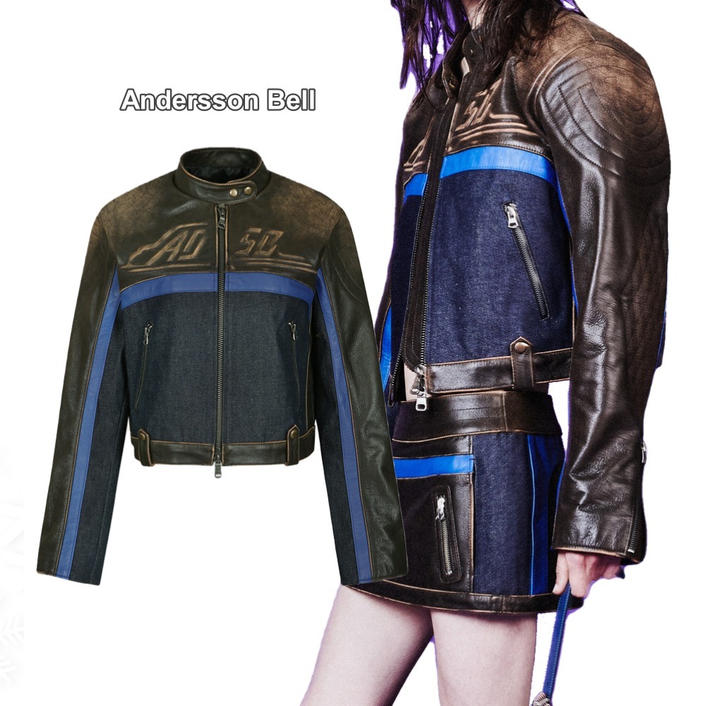 Andersson Bell★DENIM COMBO RACING LEATHER JACKET★早期完売