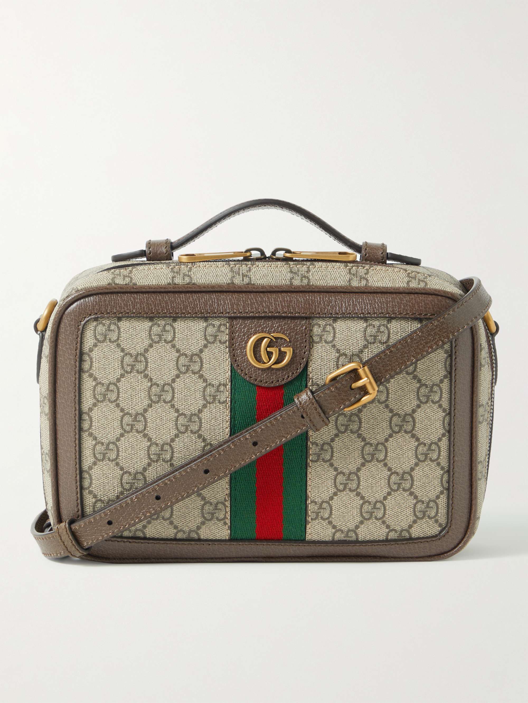 GUCCIバッグ ショルダ― レザートリム モノグラム