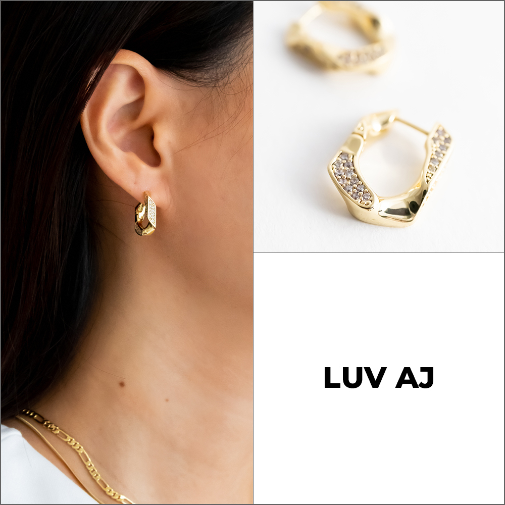 【LUV AJ】Pave Cuban Link フープピアス