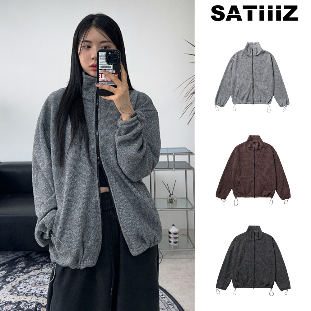 【SATIIIZ】Nealon String Knit Zip-Up