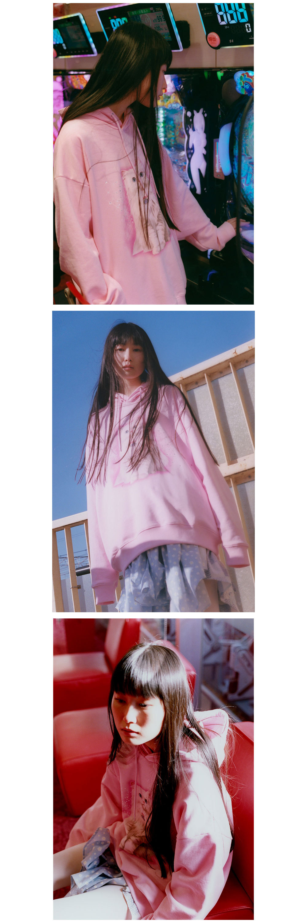 ☆Newjeans着用☆Raspberrypie☆twinkle kitty hood sweat shirt
