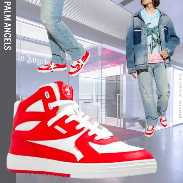 ビビットな赤☆【palm angels】university high top sneaker