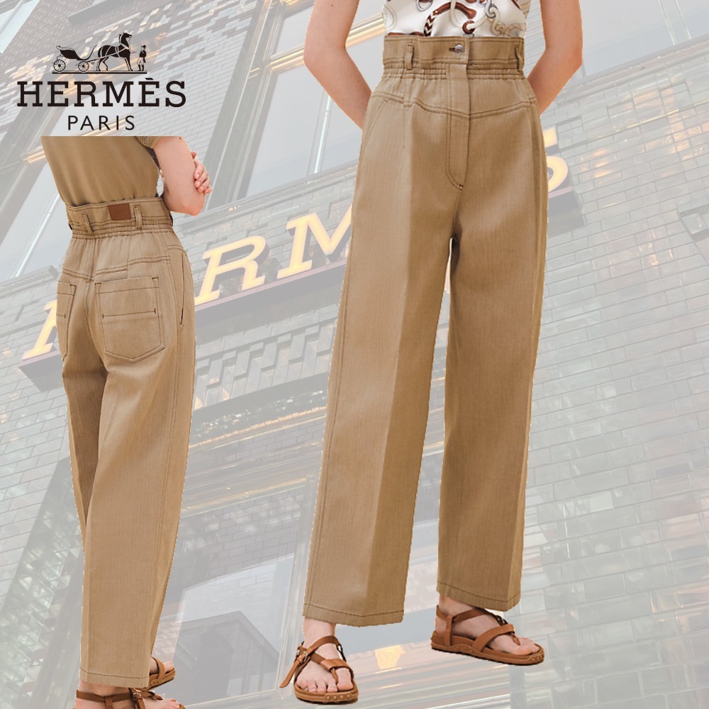 形がかわいいデニム♡】HERMES キャロットカットパンツ ボトムス