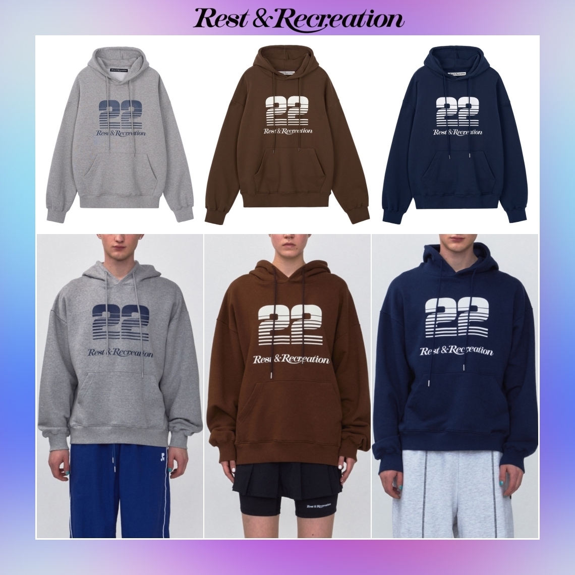 【Rest&Recreation】24SS★RR 22 LOGO OVERSIZED HOODIE