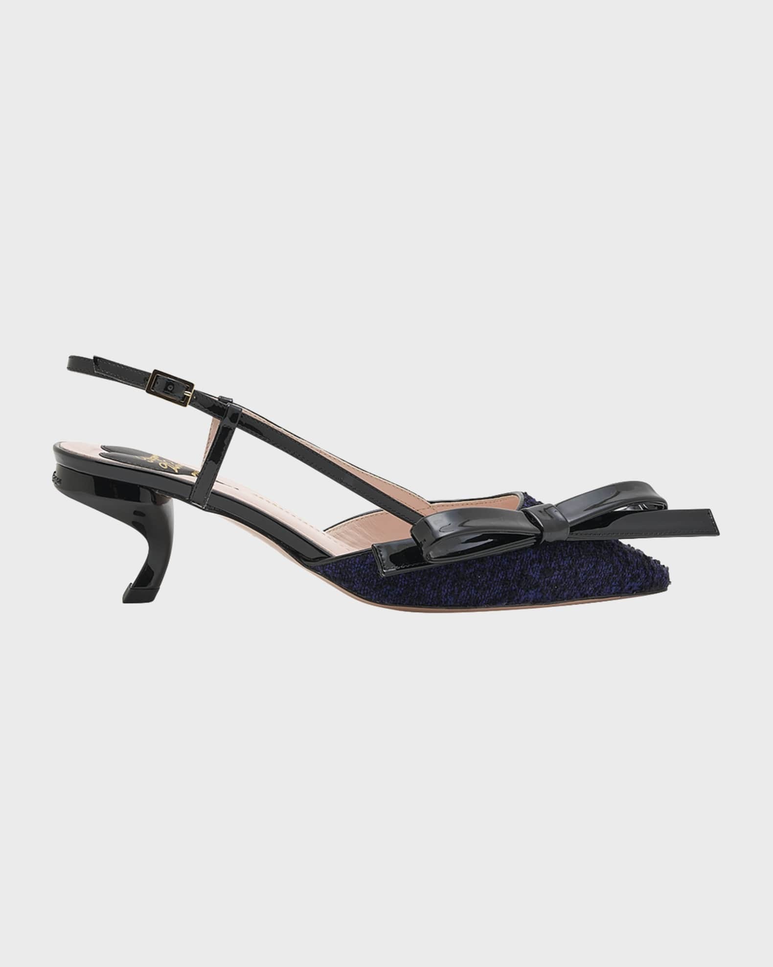 【関税・送料込】RogerVivier Virgule ボウウールパンプス 55mm 関税・送料込】RogerVivier Virgule ボウウールパンプス 55mm