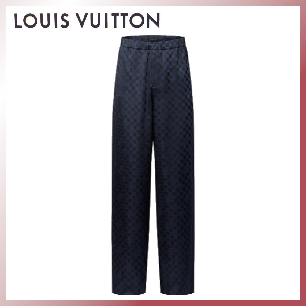Louis Vuitton 新作の【パジャマパンツ】シルク ネイビー 人気