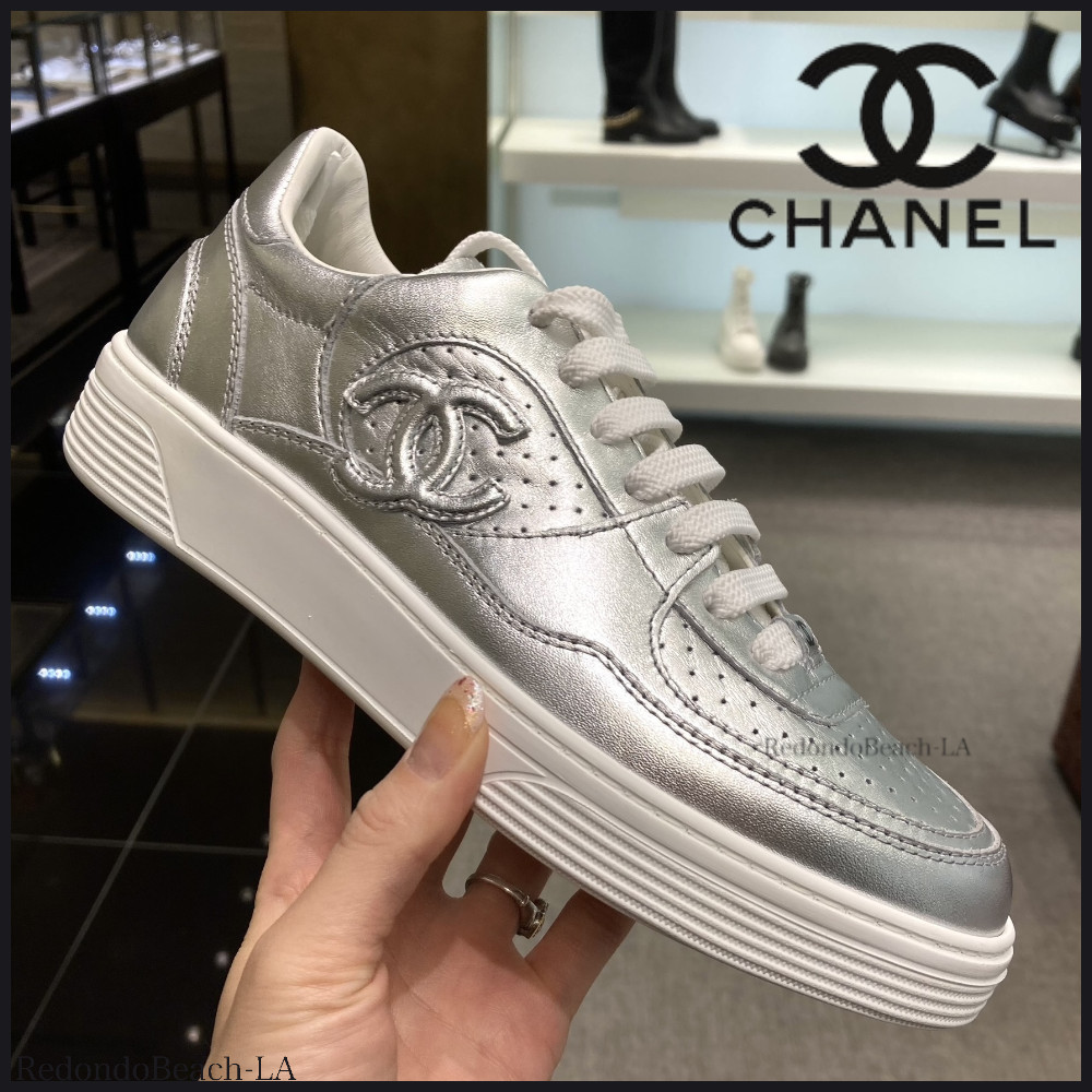 【上品なシルバー】CHANEL★スニーカー★厚底プラットフォーム