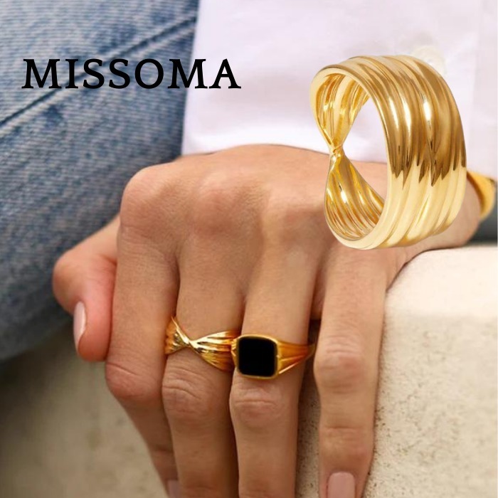 【MISSOMA】18Kゴールドヴェルメイユ ウェーブ リング