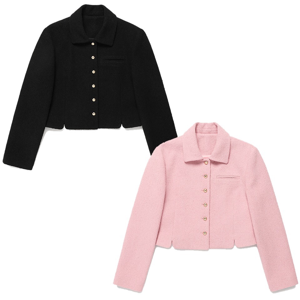 IVEウォニョン着用★ROLAROLA★COLLAR TWEED JACKET