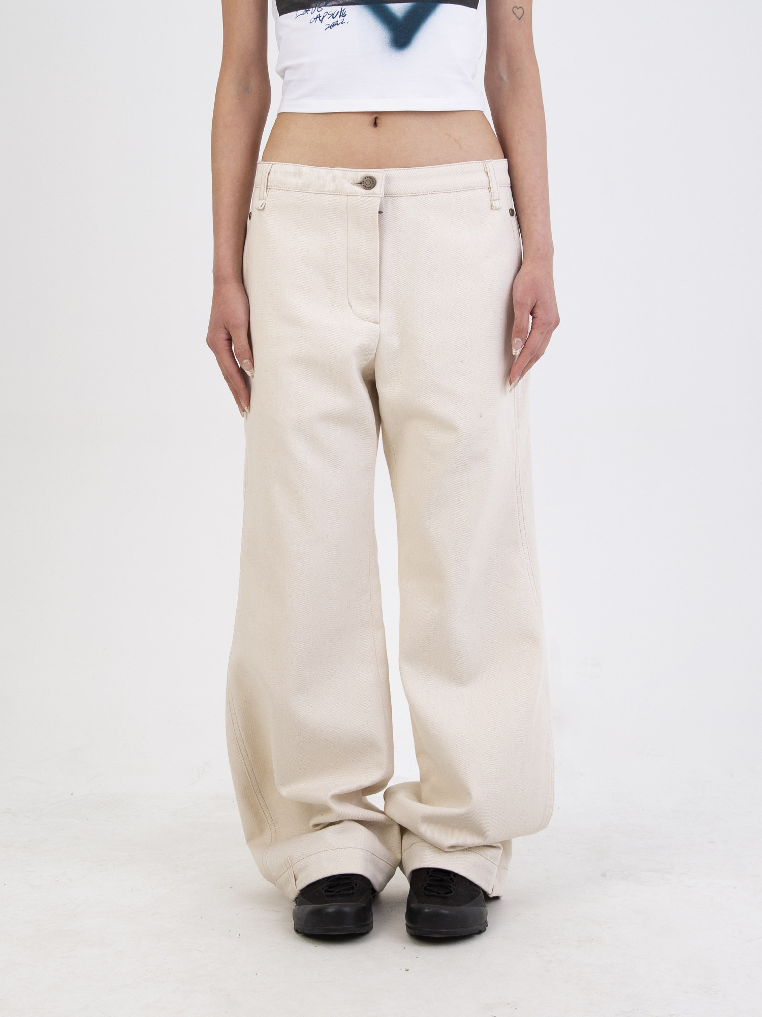 【OPEN YY】SLIM ROUNDING PANTS / IVORY