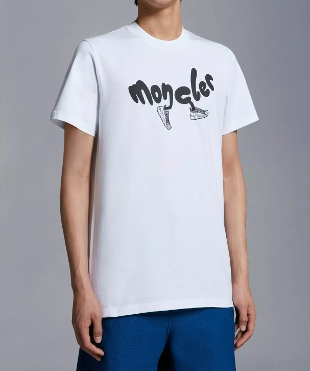 MONCLER 2024春夏新作 ロゴプリント入り コットンポプリンシャツ