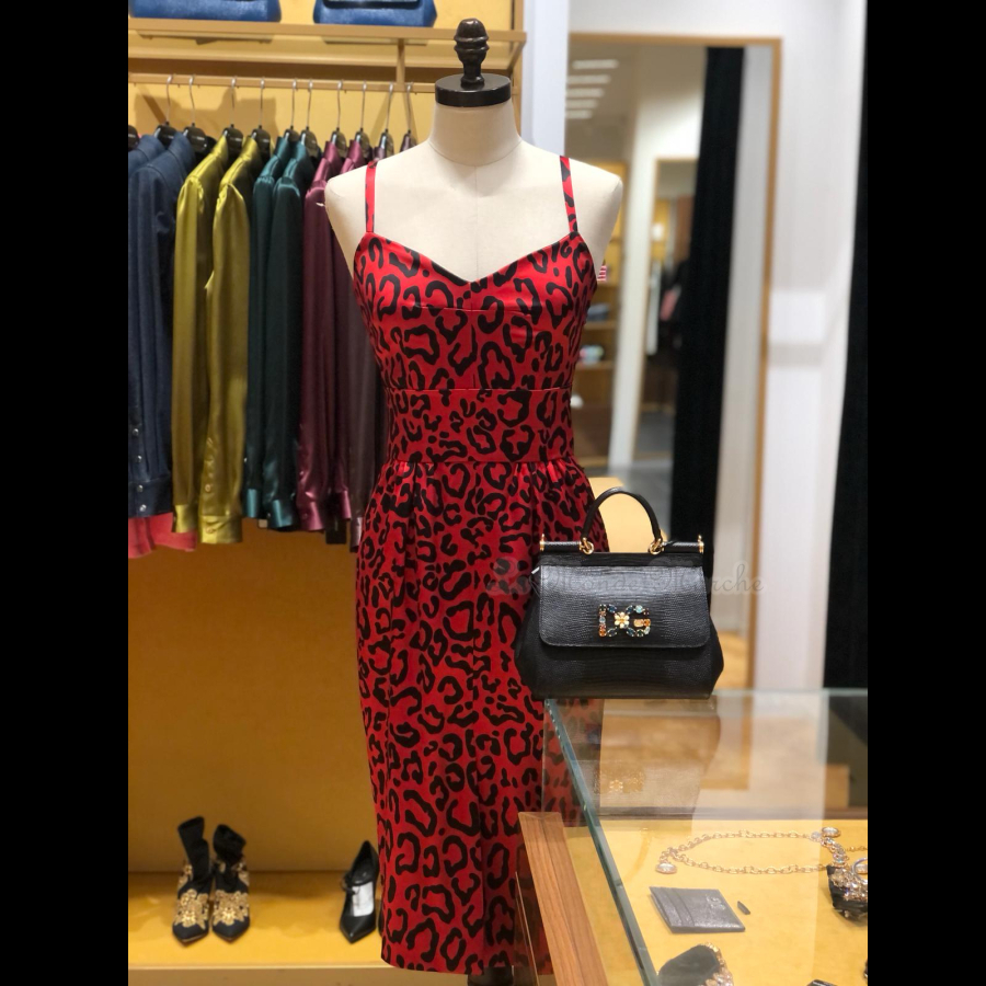 D＆G】ドルガバ レディース ワンピース ヒョウ柄 レッド