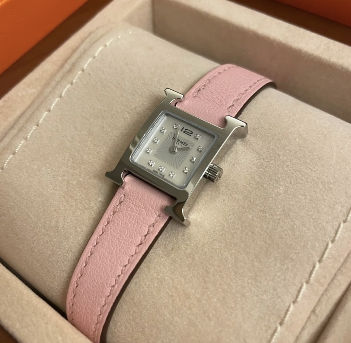 人気【HERMES】腕時計 《Hウォッチ》 MM 30mm ダイヤモンド11個