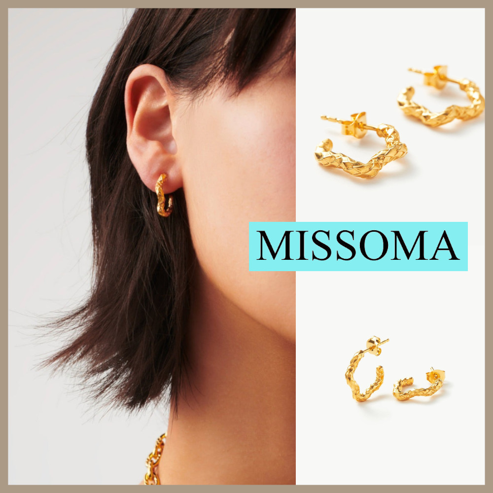 ★MISSOMA★ SERPENT TEXTURED SQUIGGLE HOOP EARRINGS