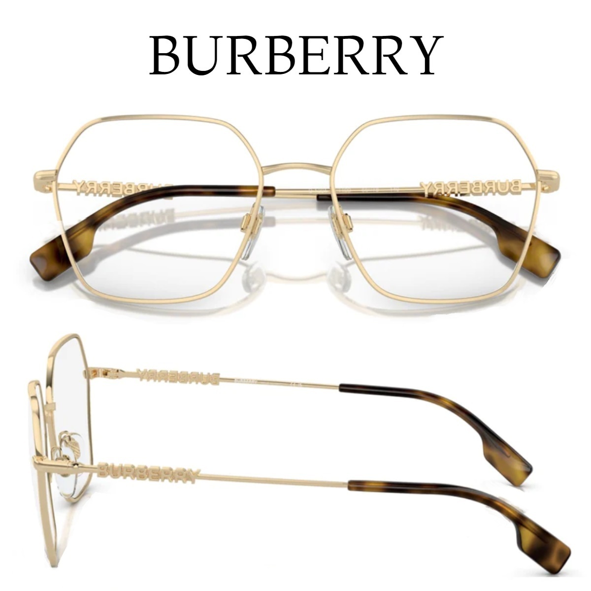 関税・送料込み＊BURBERRY＊アルファベット ロゴ パイプ メガネ