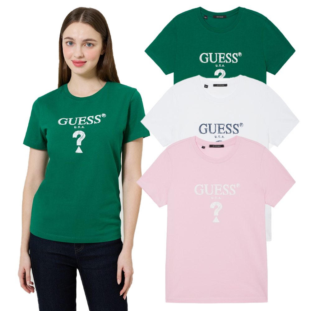 GUESS★LADY'S_クエスチョン三角半袖_3色