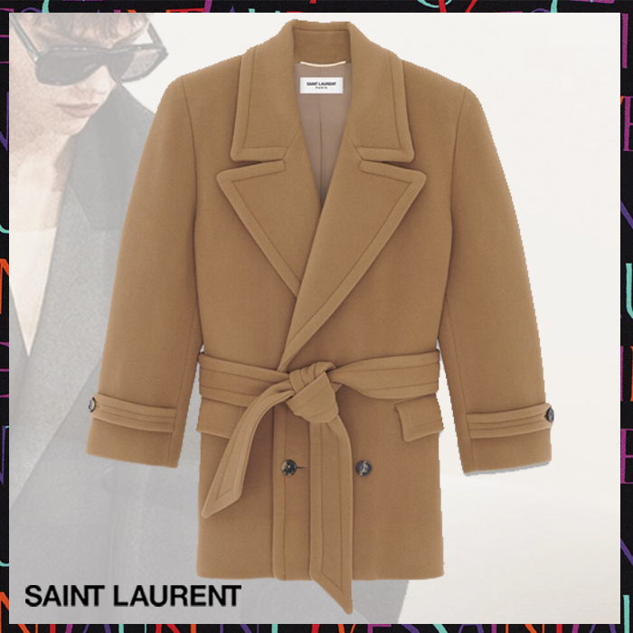 Saint Laurent《ショートコート》ウール タンニン DHL発送 直営