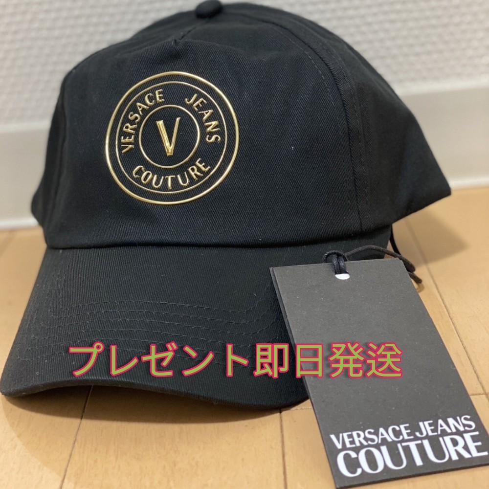 即発☆新作 VERSACE JEANS ベースボールキャップ ゴールドVロゴ