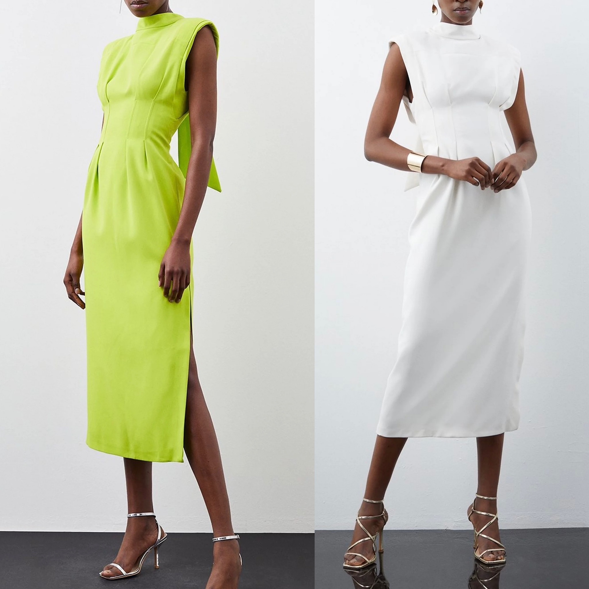 KAREN MILLEN* ジョーゼット ラッフル パネル ミニドレス KAREN MILLEN* ジョーゼット ラッフル パネル ミニドレス