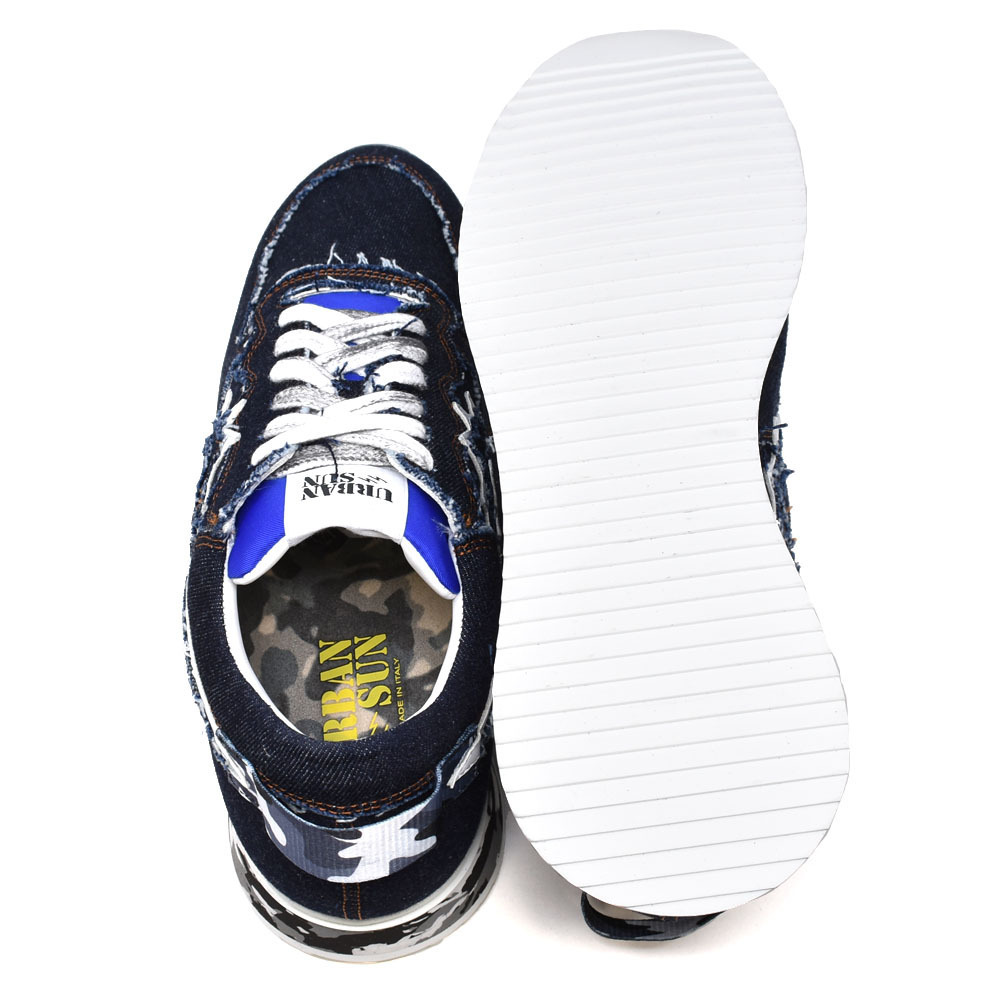 国内即発 URBAN SUN スニーカー デニム ANDRE 221 URBAN SUN スニーカー デニムブルー メンズ ANDRE 221 (URBAN