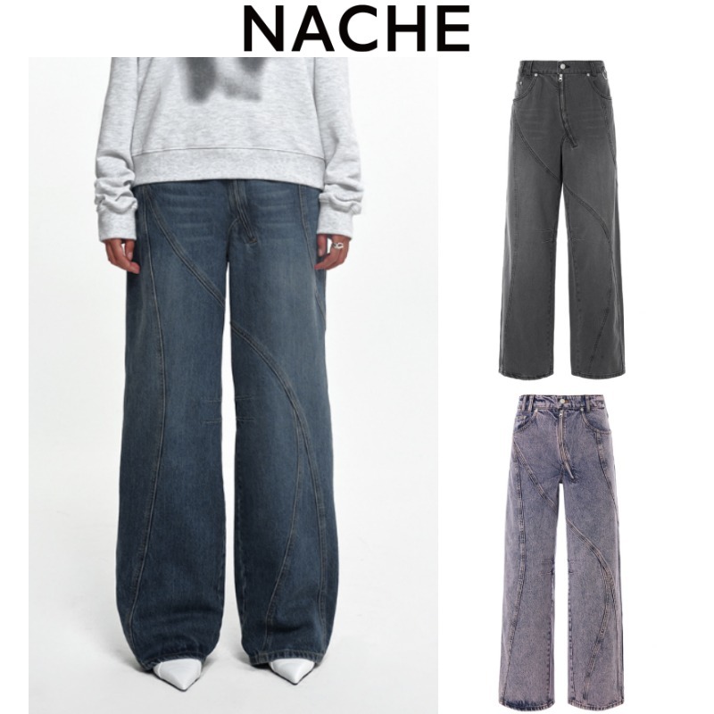 【NACHE】24ss WAVY SEAM LINE DENIM PANTS (UNISEX)
