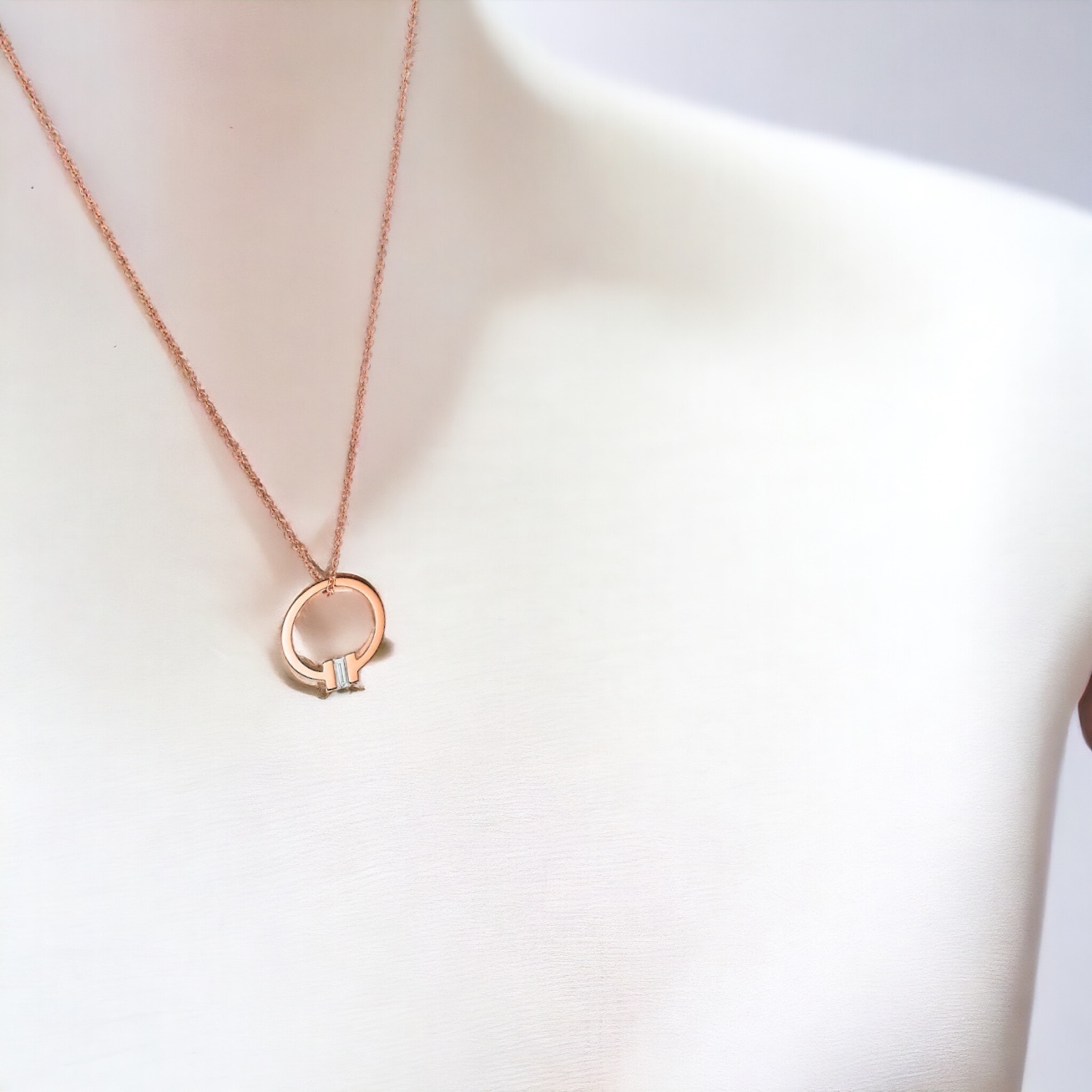 【Tiffany&Co】TiffanyT☆18k Rose Gold Diamond ネックレス