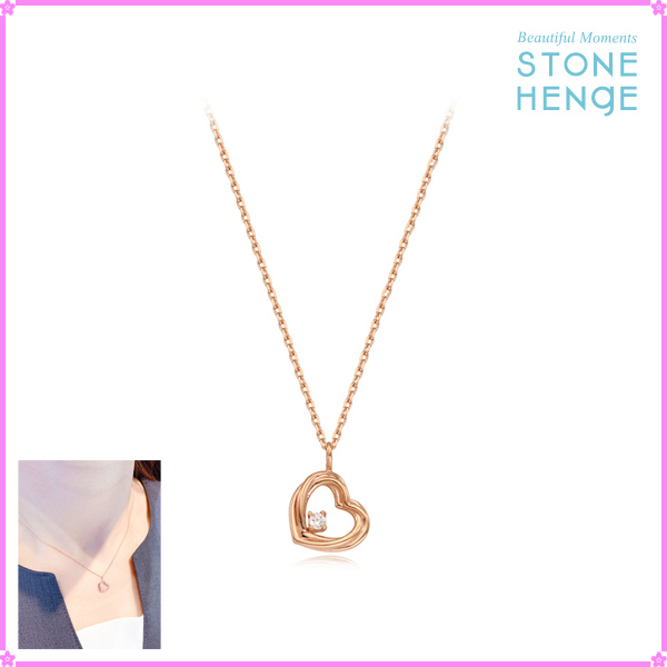 【STONEHENgE】Silver Material Heart Necklace SC1597〜韓国発