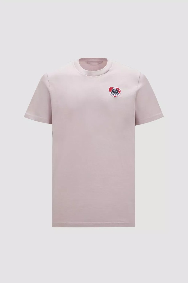MONCLER2024春夏 ハートロゴパッチ付き クルーネック半袖Tシャツ