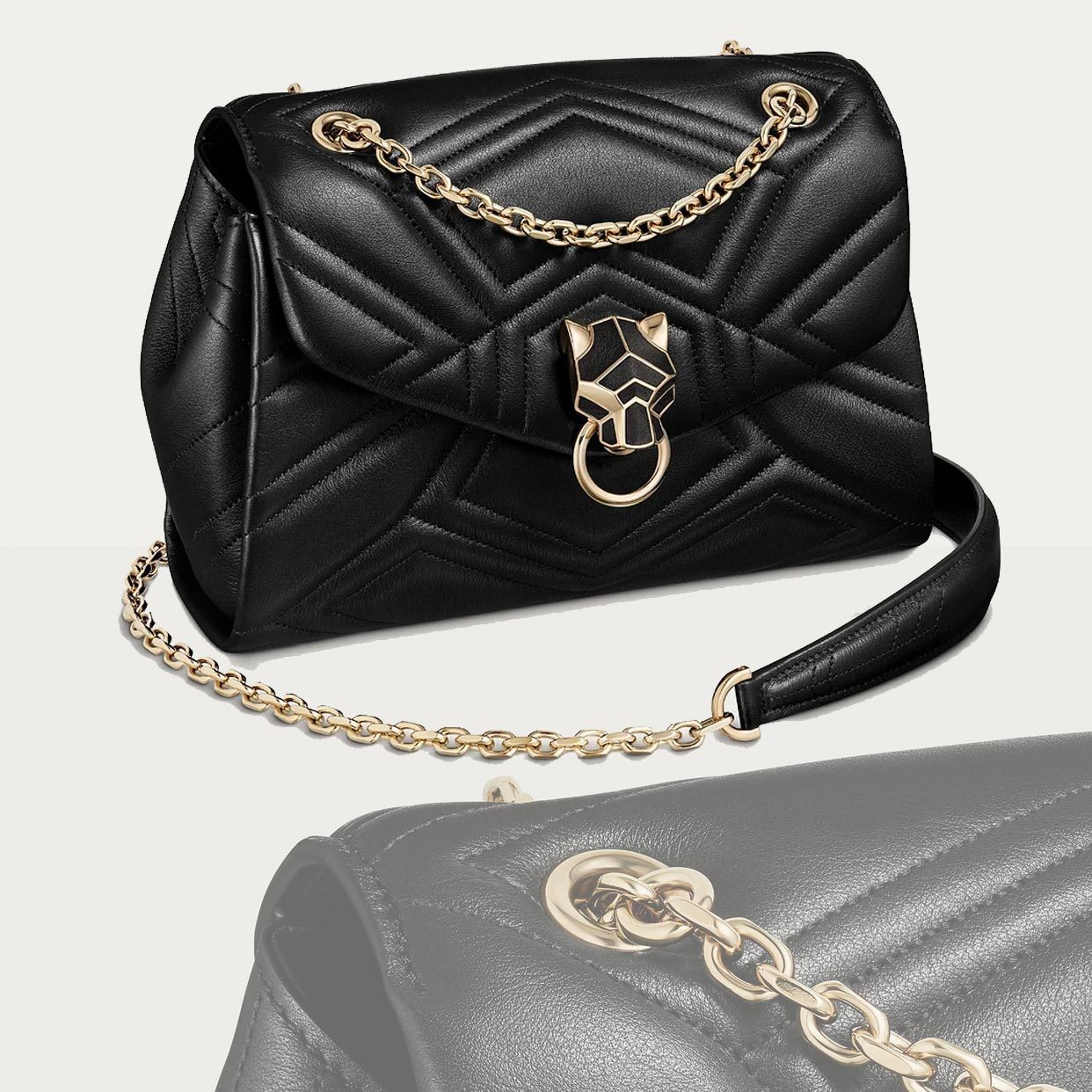 【Cartier】パンテール キルティング レザー バッグ 送料込み 黒
