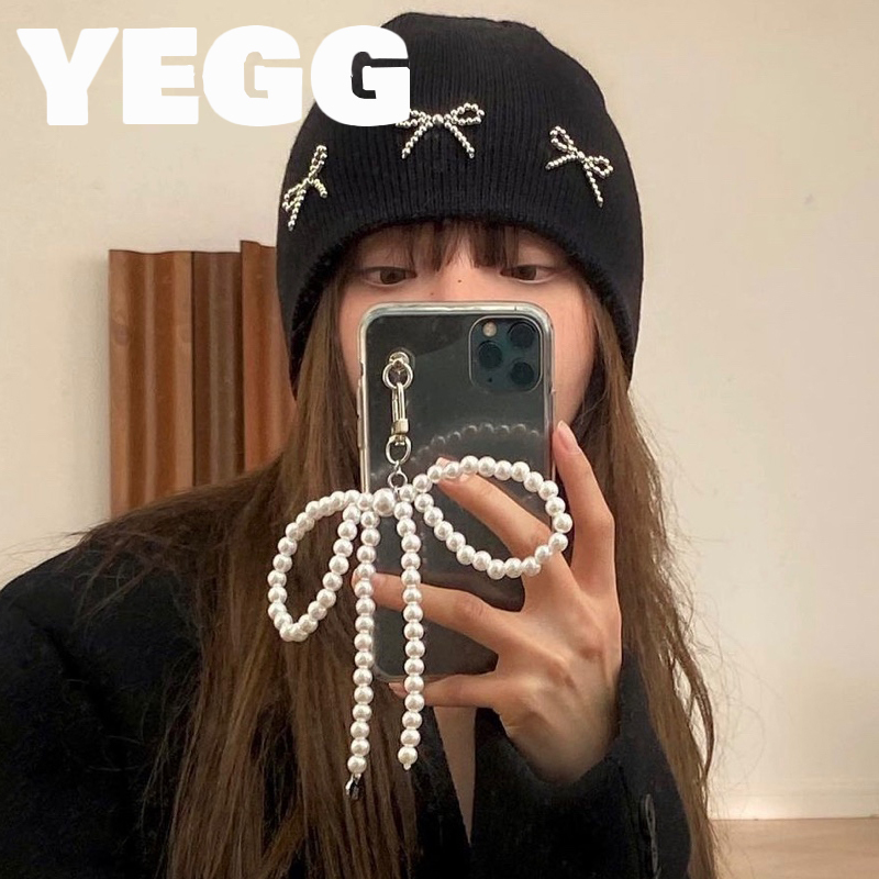【YEGG】RIBBON KEYRING リボンキーリング★WHITE/ GRAY