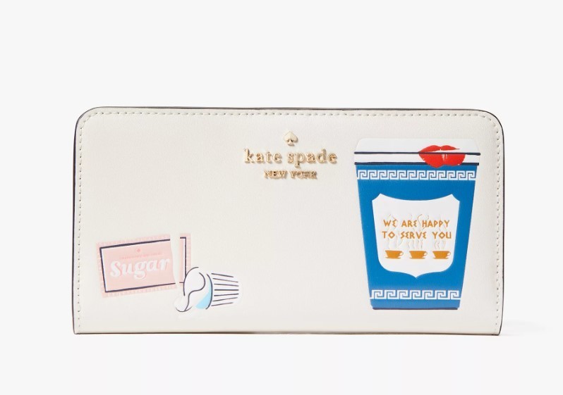 折りたたみ財布 Kate Spade Coffee Break Large Slim Bifold Wallet