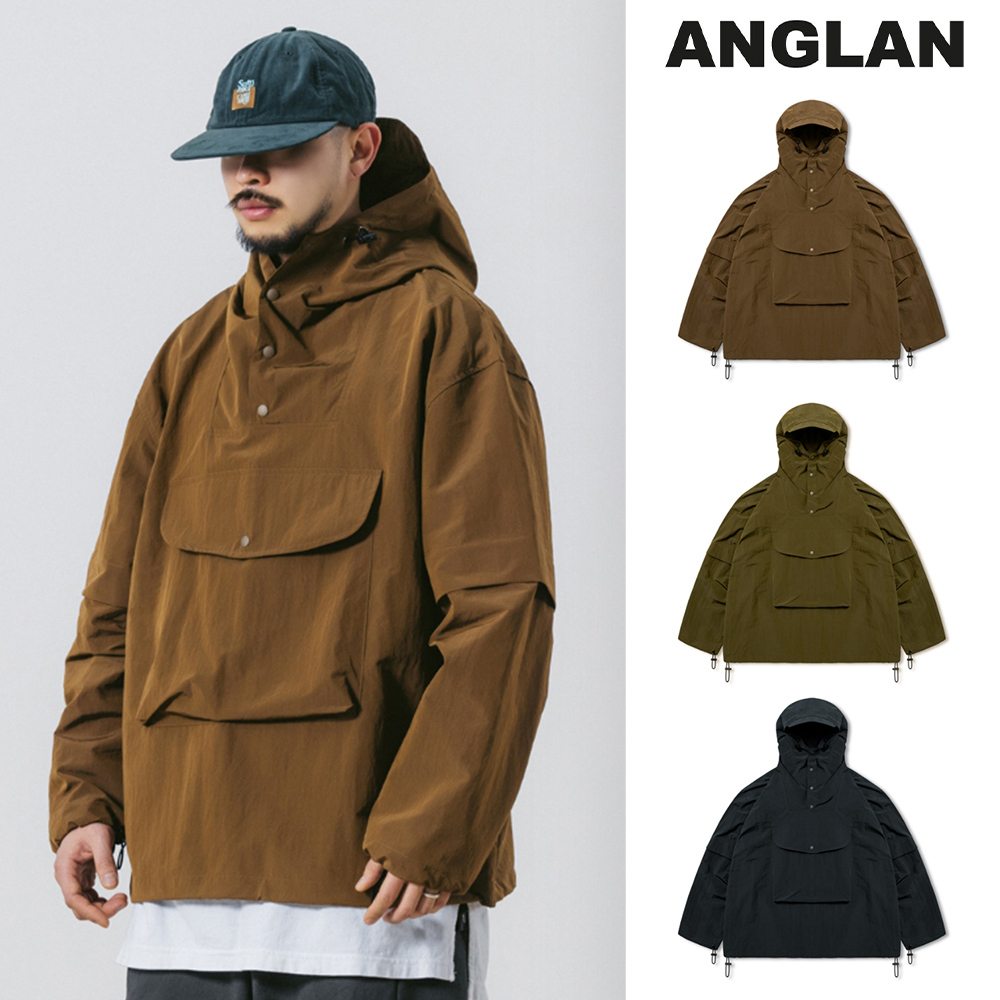 【ANGLAN】Nylon Big Pocket Hood Anorak