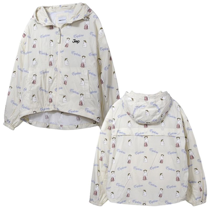 JEEP★LADY'S_Bear Front Printed Jumper