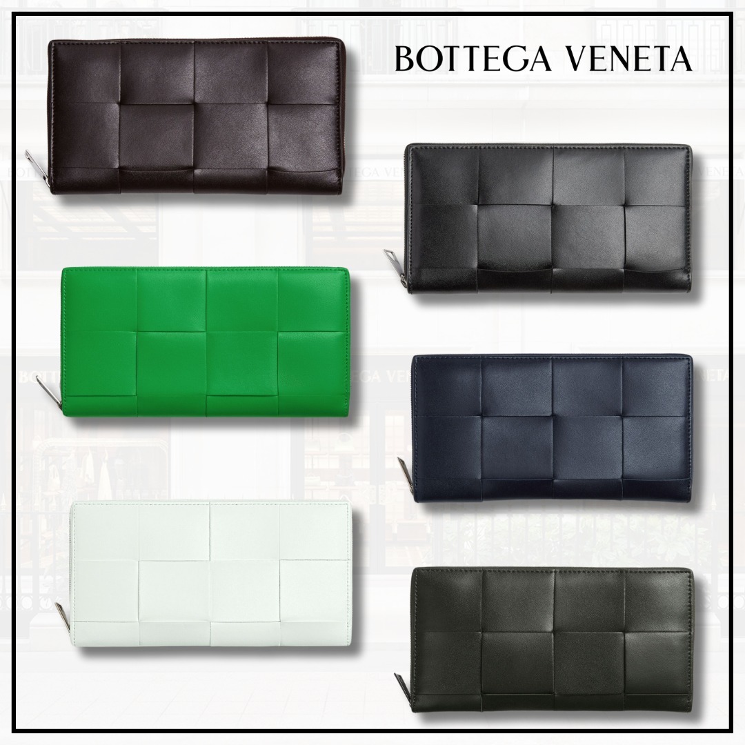 華やぎアイテム【BOTTEGA VENETA】ジップ付き レザーウォレット