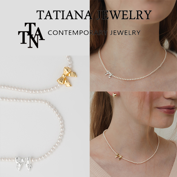 【TATIANA】RIBBON CANDY PEARL Necklace★送料・関税込★2色