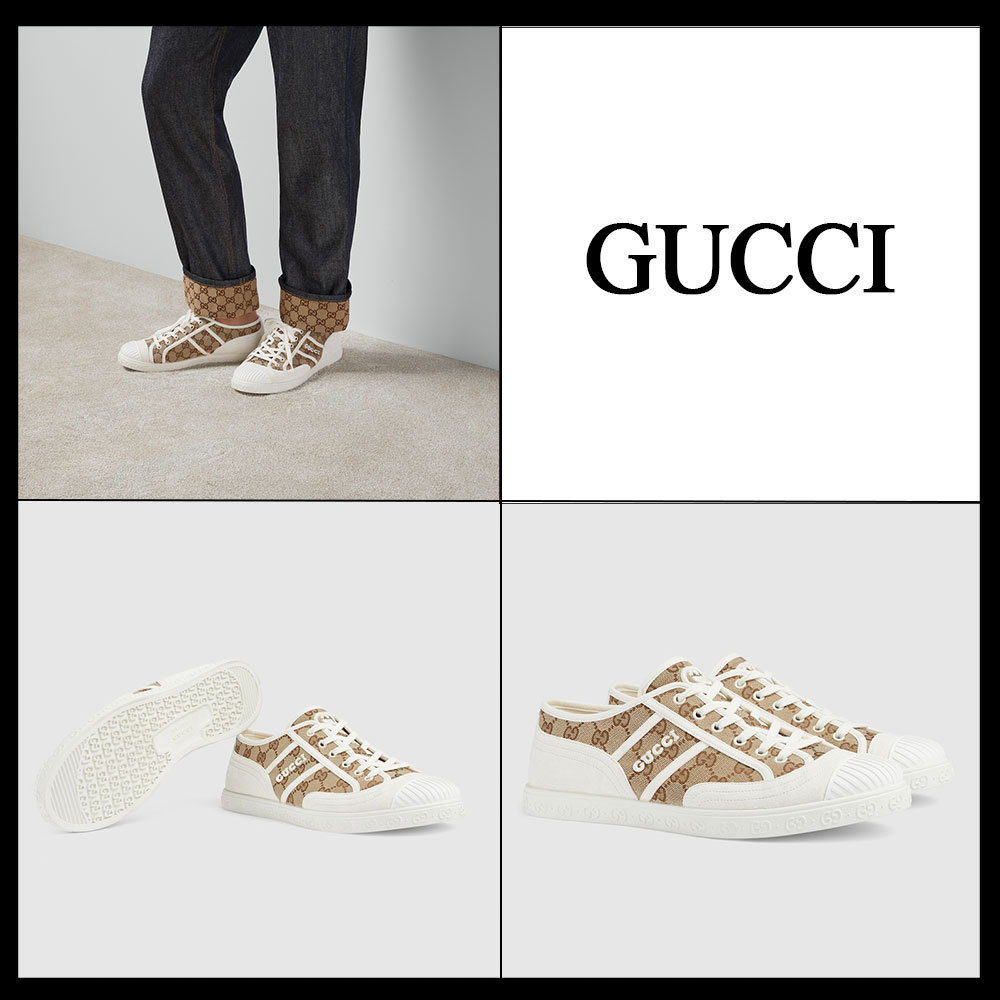 海外限定*GUCCI*メンズ GGキャンバス モノグラムロースニーカー