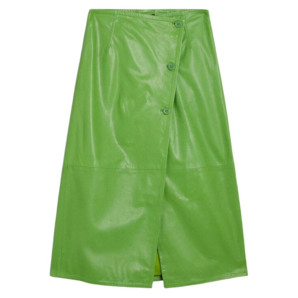 KAREN MILLEN レザー ボタン スカート 緑 黒 革 グリーン マキシ KAREN MILLEN レザー ボタン スカート 緑 黒 革 グリーン マキシ