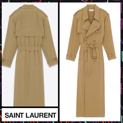 Saint Laurent Trench 742023Y7G459772 TRENCH COAT IN TWILL SABLE